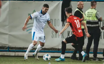Andrej Pupović, fudbaler Budućnosti, autentična fotografija FK Budućnost iz najave utakmice protiv Arsenala iz Tivta 22. oktobra 2026. Nije sa predstojećeg meča.