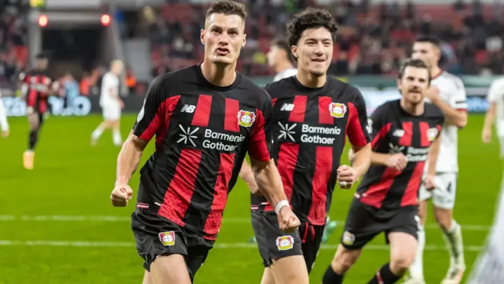 Fudbaleri Bajer Leverkuzena na utakmici njemačkog kupa protiv Nirnberga 28. oktobra 2026.