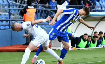 Stvarni detalj arhivske fudbalske utakmice Budućnost – Sutjeska iz februara 2026. Foto: Vijesti, horizontalni izrez 16:9, nije meč Kupa Crne Gore od 14. oktobra.