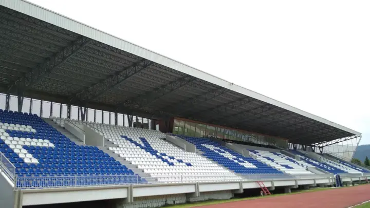 Rekonstruisana tribina Gradskog stadiona Berane, fotografija Fudbalskog saveza Crne Gore