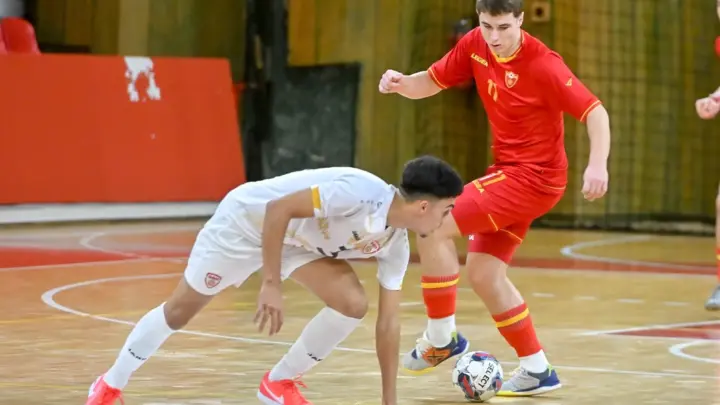 Omladinska futsal reprezentacija Crne Gore na prijateljskoj utakmici protiv Sjeverne Makedonije u Tivtu 27.10.2026.