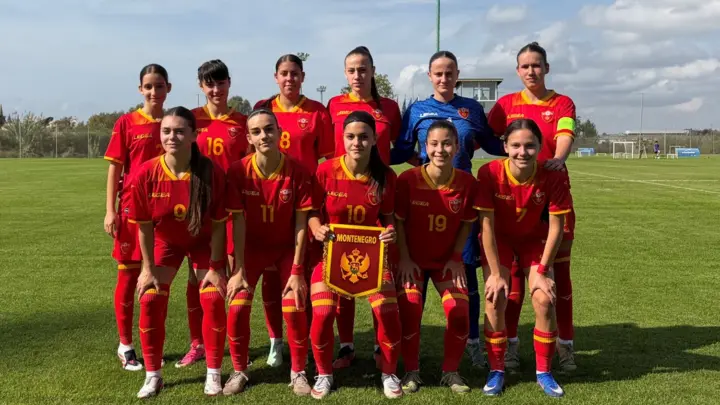 Fotografija objavljena uz zvanični izvještaj FSCG o pobjedi crnogorskih kadetkinja nad Andorom 5:1, 26.10.2026. Foto: FSCG