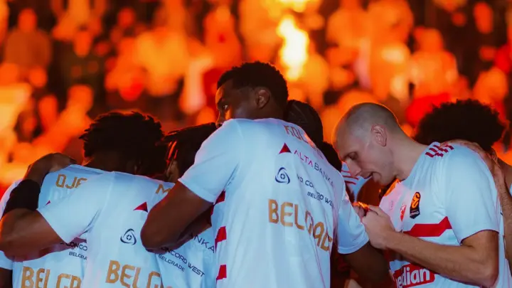 Košarkaši Crvene zvezde u meču sa Makabijem 27. oktobra 2026, arhivska fotografija iz posljednje utakmice pred duel sa Bajernom.