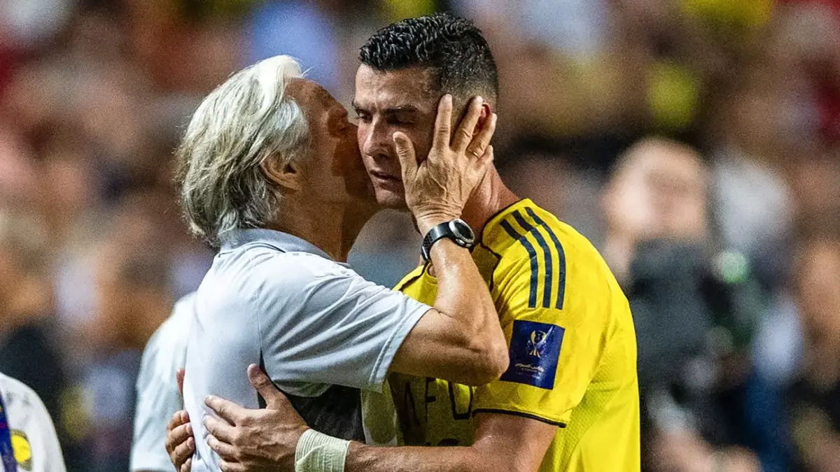Kristijano Ronaldo i selektor Portugala Žorž Žezus na fotografiji koju je News Central TV objavio uz vijest o preliminarnom spisku Portugala 27. oktobra 2026. Nije fotografija sa saopštavanja spiska.