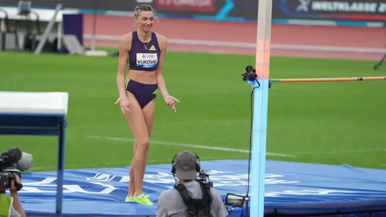 Marija Vuković na mitingu Weltklasse Zürich 2026, treće mjesto uz preskočenih 1,98 m. Foto: Peter Arnold / Wikimedia Commons, CC BY-SA 4.0.