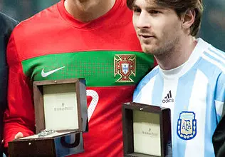 Kristijano Ronaldo i Lionel Mesi na utakmici Portugal – Argentina 2011, arhivska fotografija