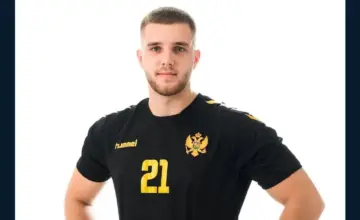 Mihailo Šćekić u dresu rukometne reprezentacije Crne Gore 2024, foto Budim Info; nije sa utakmice CSKA.