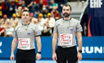Crnogorski rukometni sudijski tandem Miloš Ražnatović i Ivan Pavićević na međunarodnoj utakmici 2026.