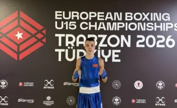 Crnogorski bokser Nikola Ilić, član BK Podgorica, u izvještaju sa Evropskog prvenstva za školarce u Trabzonu. Foto Bokserski savez Crne Gore / MINA / Vijesti.