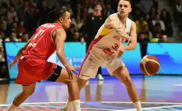Petar Popović, crnogorski košarkaški reprezentativac, stvarna arhivska fotografija KSCG/Saša Matić. Nije fotografija sa treninga Sutjeske.