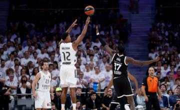 Real Madrid – Partizan, košarkaši u akciji, arhivska fotografija iz 2025, izvor esdiario.com
