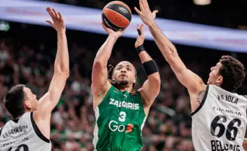 Karsen Edvards na utakmici Žalgiris – Partizan 87:80 u Kaunasu 30. oktobra 2026. Foto: E. Blažio / LRT.