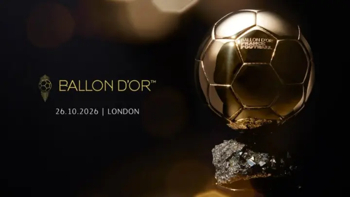 Zvanični UEFA promotivni vizual za dodjelu Zlatne lopte 2026. u Londonu, 26. oktobar 2026. Foto/vizual: UEFA.